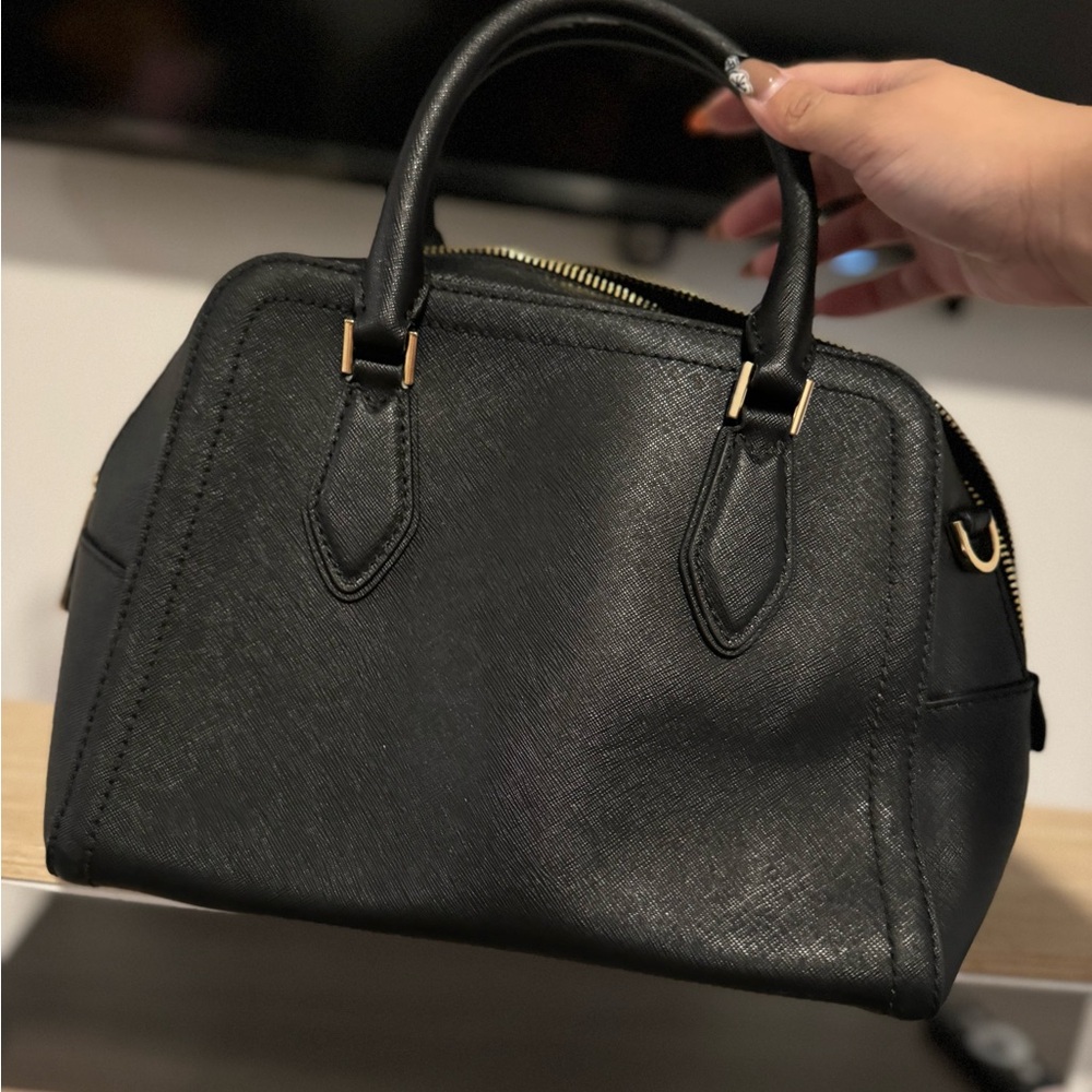 Michael Kors Black Saffiano Leather Ayden Medium Satchel Bag - Picture 3 of 14